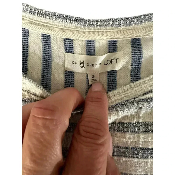 Lou & Grey For Loft Women's Striped Pattern Short Sleeves Midi Dress Size Small - Picture 3 of 4